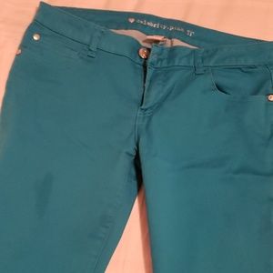 Aqua blue jeans